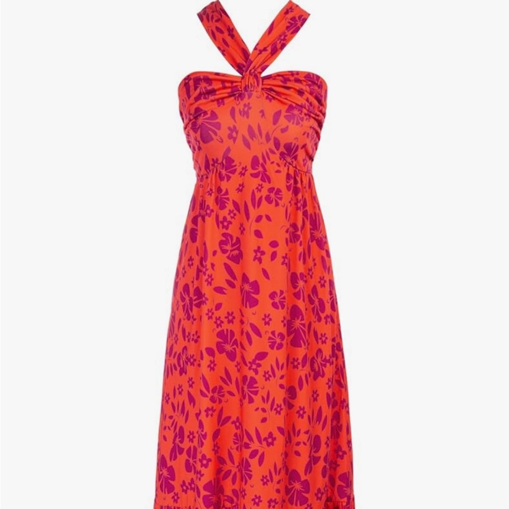 Grace Karin tropical halter dress, new with tags. Size large.
